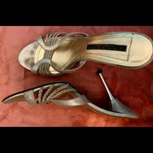 Silver metallic slides